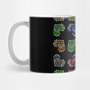 Hypnotic pattern with color hearts Mug